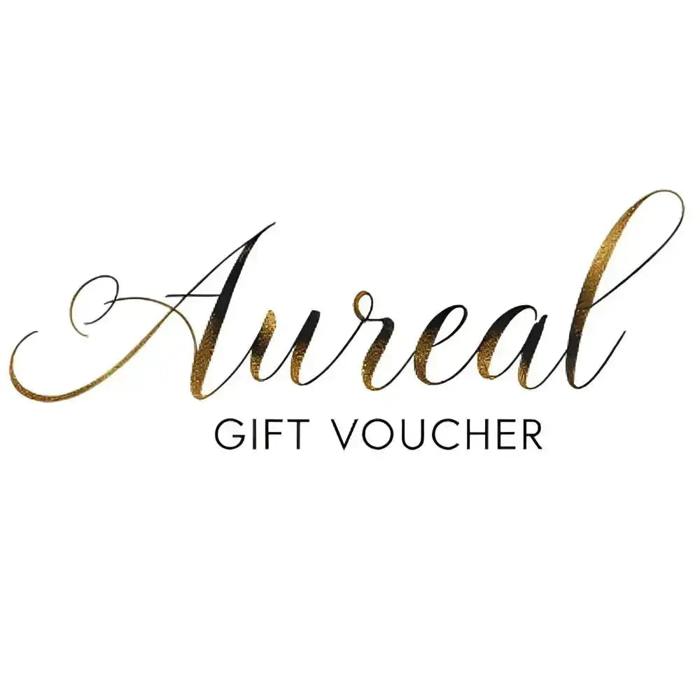 Aureal Gift Voucher in gold script lettering